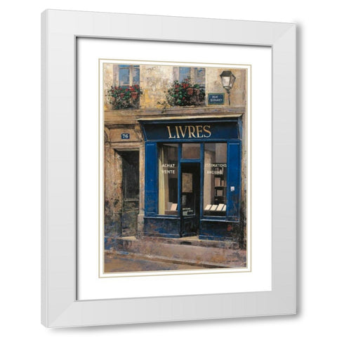 Livres White Modern Wood Framed Art Print with Double Matting by Hak, Chiu Tak