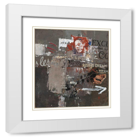 Graffiti Language White Modern Wood Framed Art Print with Double Matting by Hak, Chiu Tak