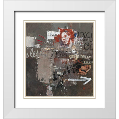 Graffiti Language White Modern Wood Framed Art Print with Double Matting by Hak, Chiu Tak