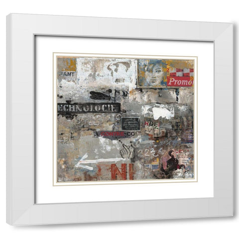 Urban Language White Modern Wood Framed Art Print with Double Matting by Hak, Chiu Tak