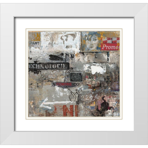 Urban Language White Modern Wood Framed Art Print with Double Matting by Hak, Chiu Tak
