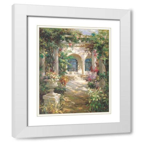 Courtyard Shadows White Modern Wood Framed Art Print with Double Matting by Oxley, Vail