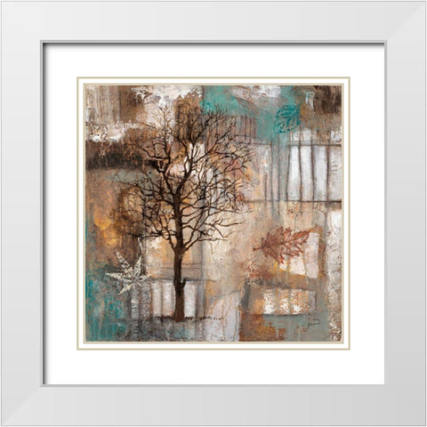 Elements of Nature White Modern Wood Framed Art Print with Double Matting by Jean