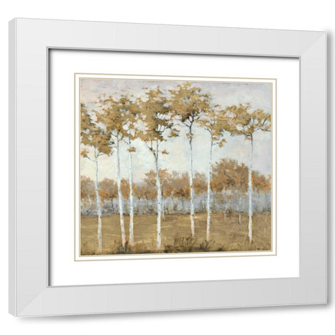 Autumns Gold 2 White Modern Wood Framed Art Print with Double Matting by Schultz McGannon