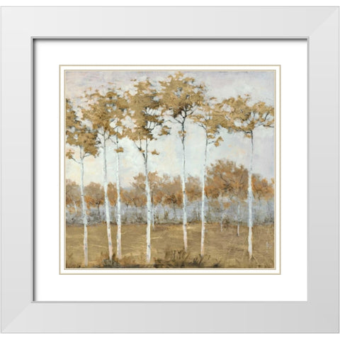 Autumns Gold 2 White Modern Wood Framed Art Print with Double Matting by Schultz McGannon