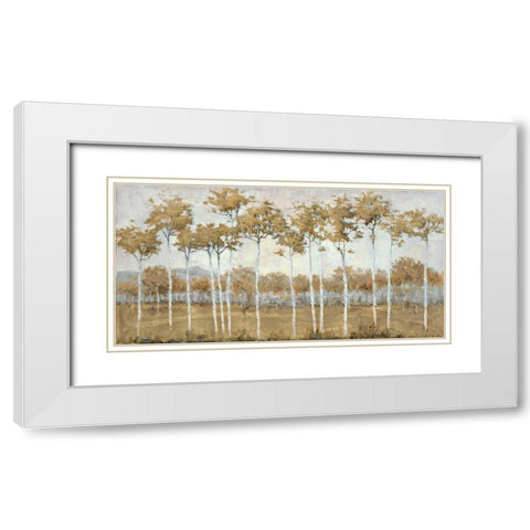 Autumns Golden Vista White Modern Wood Framed Art Print with Double Matting by Schultz McGannon