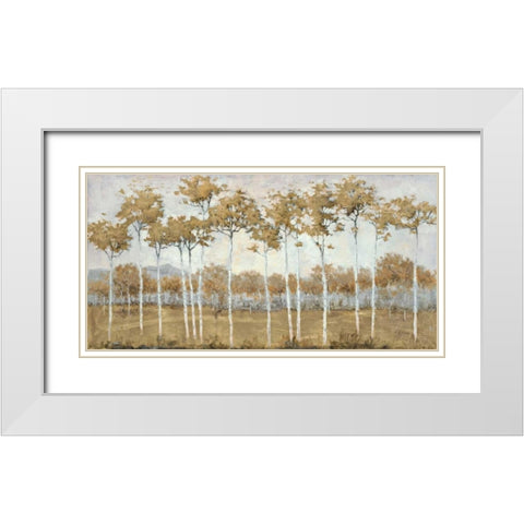 Autumns Golden Vista White Modern Wood Framed Art Print with Double Matting by Schultz McGannon