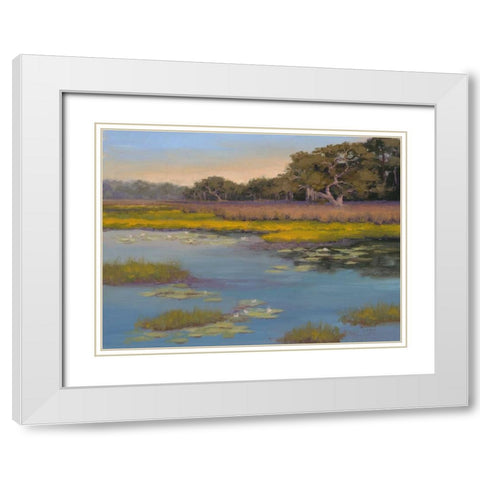 Waterlily Bay White Modern Wood Framed Art Print with Double Matting by McGannon, Jill Schultz