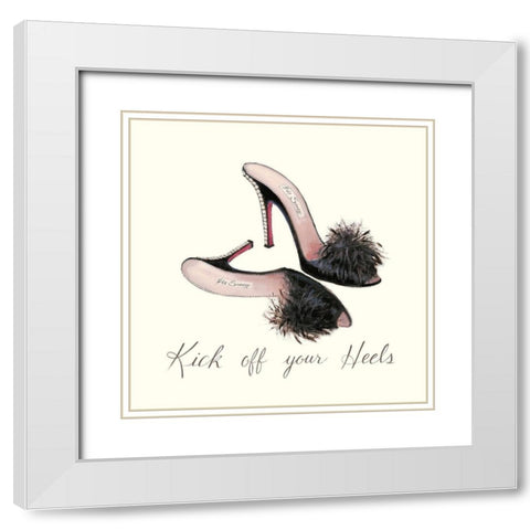 KICK OFF YOUR HEELS White Modern Wood Framed Art Print with Double Matting by Adams, Emily