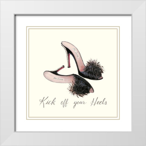 KICK OFF YOUR HEELS White Modern Wood Framed Art Print with Double Matting by Adams, Emily