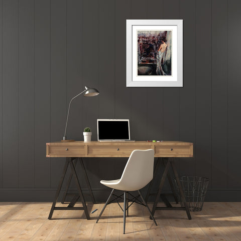Wistful Gaze White Modern Wood Framed Art Print with Double Matting by Lehman, Laurel