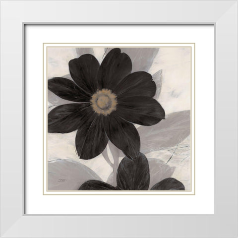 Midnight Bloom White Modern Wood Framed Art Print with Double Matting by Stoyanov, Ivo