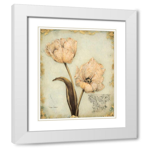 Tulip Recollection White Modern Wood Framed Art Print with Double Matting by Regina Andrew Design