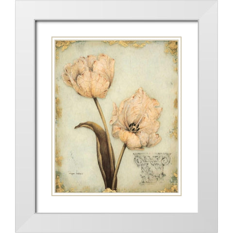 Tulip Recollection White Modern Wood Framed Art Print with Double Matting by Regina Andrew Design