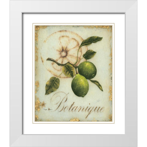 Lime Recollection White Modern Wood Framed Art Print with Double Matting by Regina Andrew Design