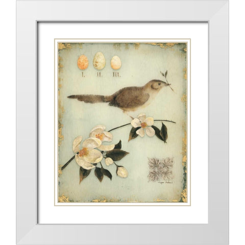 Blossom Recollection White Modern Wood Framed Art Print with Double Matting by Regina Andrew Design