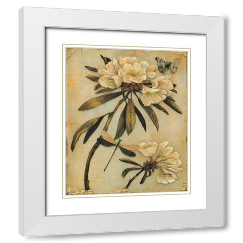 Rhododendron Recollection White Modern Wood Framed Art Print with Double Matting by Regina Andrew Design