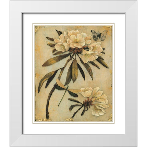 Rhododendron Recollection White Modern Wood Framed Art Print with Double Matting by Regina Andrew Design