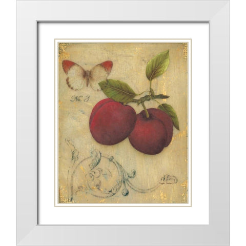 Plum Recollection White Modern Wood Framed Art Print with Double Matting by Regina Andrew Design