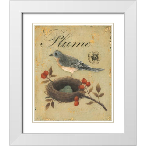 Rosehip Recollection  White Modern Wood Framed Art Print with Double Matting by Regina Andrew Design