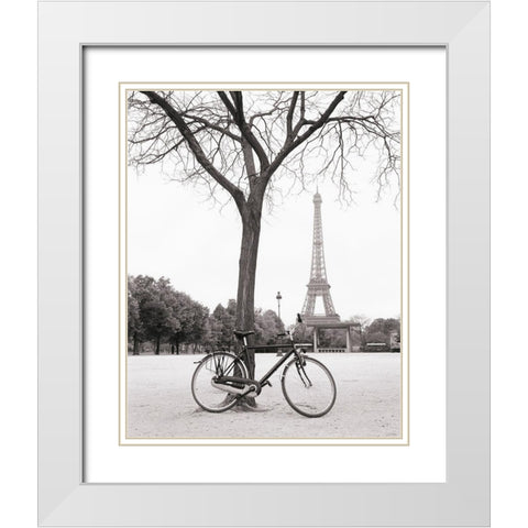 Ride To The Tower White Modern Wood Framed Art Print with Double Matting by Vandenack