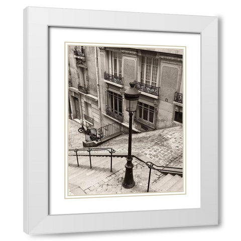 Quatre, Montmartre White Modern Wood Framed Art Print with Double Matting by Vandenack