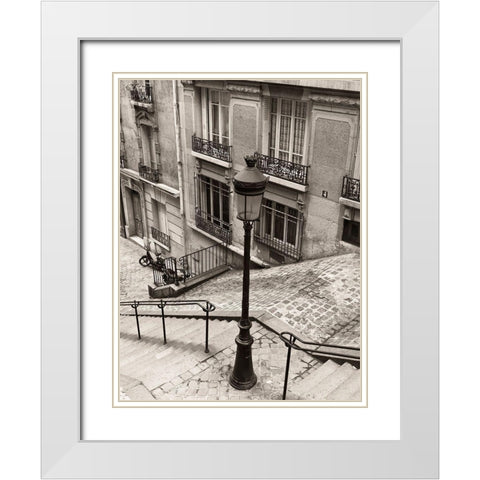Quatre, Montmartre White Modern Wood Framed Art Print with Double Matting by Vandenack
