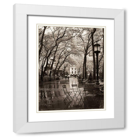 April Showers White Modern Wood Framed Art Print with Double Matting by Vandenack, Toby