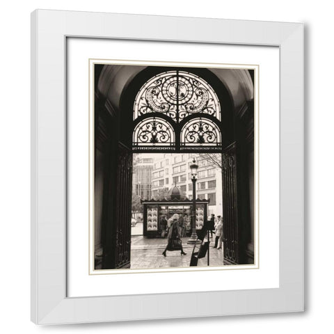 Filigree Iron Doors White Modern Wood Framed Art Print with Double Matting by Vandenack, Toby