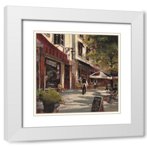 Boulevard Cafe White Modern Wood Framed Art Print with Double Matting by Heighton, Brent