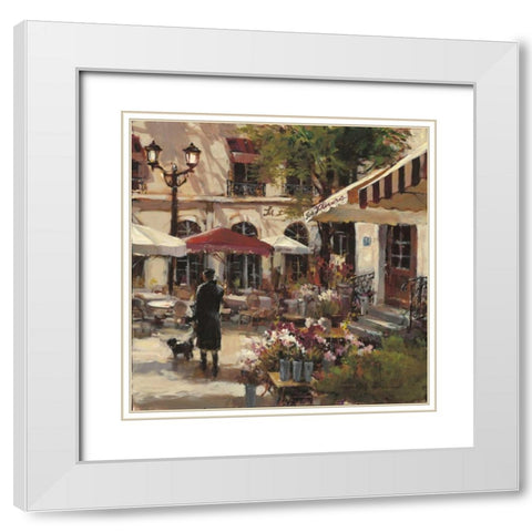 Floral Promenade White Modern Wood Framed Art Print with Double Matting by Heighton, Brent