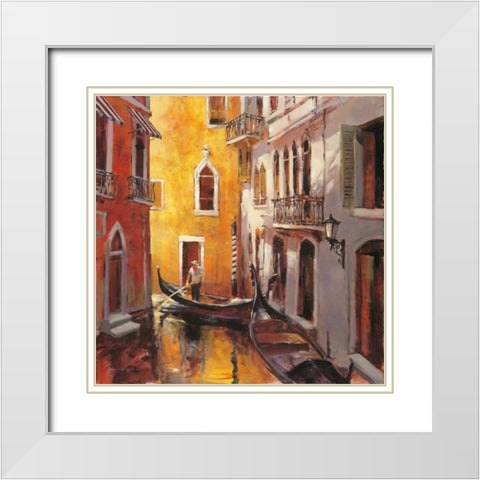 Venice Morning White Modern Wood Framed Art Print with Double Matting by Heighton, Brent