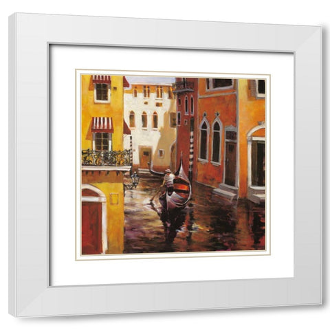 Venice Afternoon White Modern Wood Framed Art Print with Double Matting by Heighton, Brent