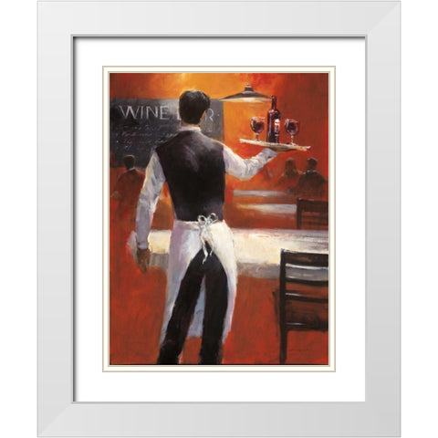 Wine Bar White Modern Wood Framed Art Print with Double Matting by Heighton, Brent