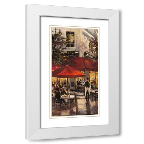 Tribeca Bar White Modern Wood Framed Art Print with Double Matting by Heighton, Brent