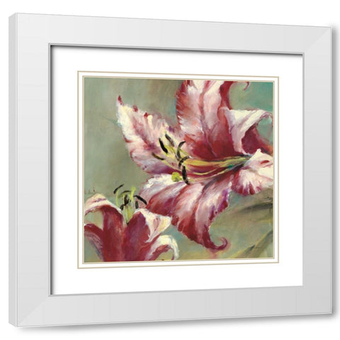 Blooming Lily White Modern Wood Framed Art Print with Double Matting by Heighton, Brent