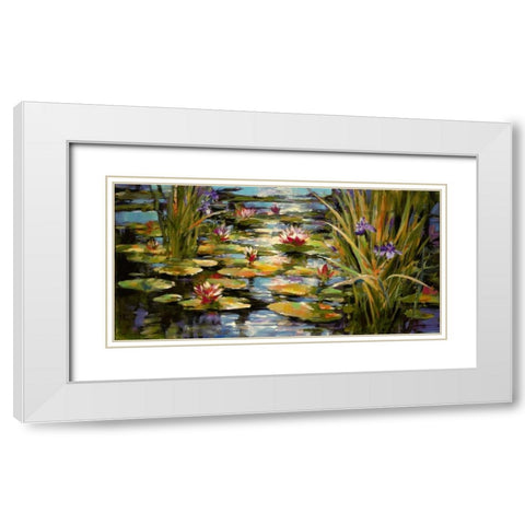 Water Iris White Modern Wood Framed Art Print with Double Matting by Heighton, Brent