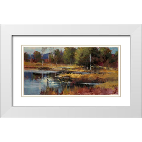 Magestic Heron White Modern Wood Framed Art Print with Double Matting by Heighton, Brent