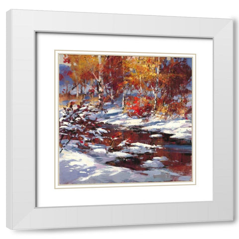 Birch Trees White Modern Wood Framed Art Print with Double Matting by Heighton, Brent