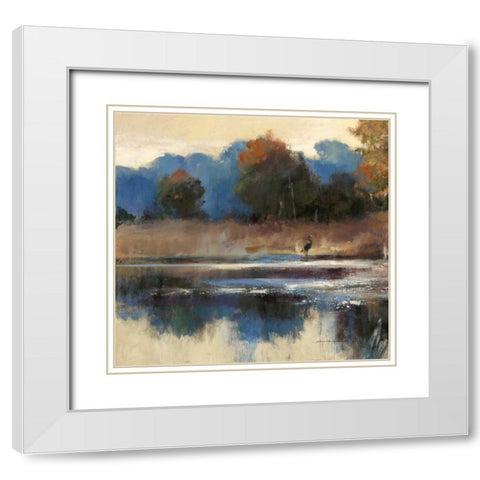 Heron Landscape 1 White Modern Wood Framed Art Print with Double Matting by Heighton, Brent