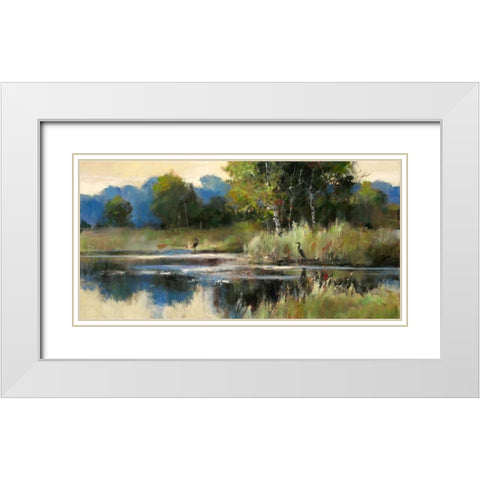 Heron Landscape Panel White Modern Wood Framed Art Print with Double Matting by Heighton, Brent