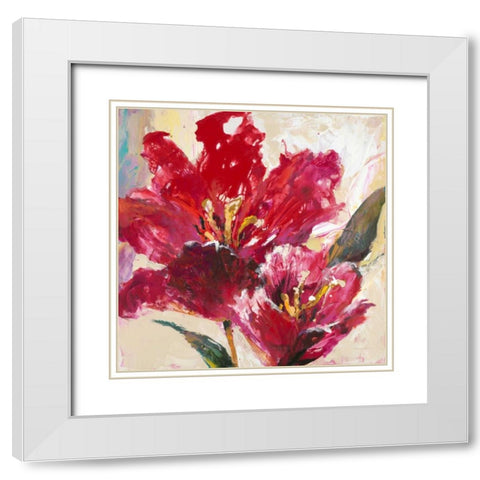 Exuberant Tulip White Modern Wood Framed Art Print with Double Matting by Heighton, Brent