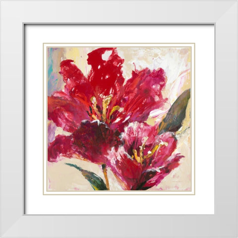 Exuberant Tulip White Modern Wood Framed Art Print with Double Matting by Heighton, Brent