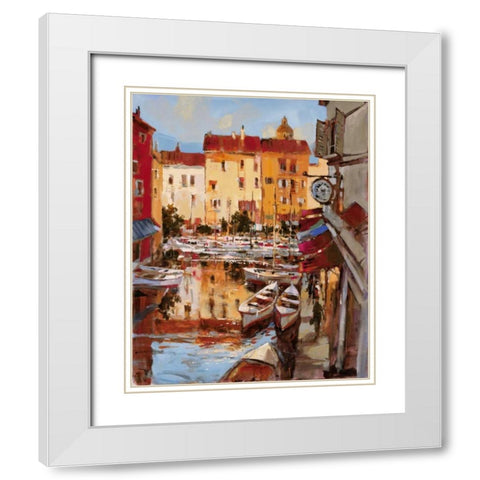 Mediterranean Seaside Holiday 2 White Modern Wood Framed Art Print with Double Matting by Heighton, Brent