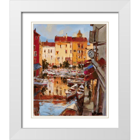 Mediterranean Seaside Holiday 2 White Modern Wood Framed Art Print with Double Matting by Heighton, Brent