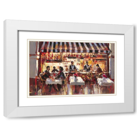 Patio Dining White Modern Wood Framed Art Print with Double Matting by Heighton, Brent