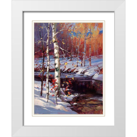 Snowy Birch White Modern Wood Framed Art Print with Double Matting by Heighton, Brent