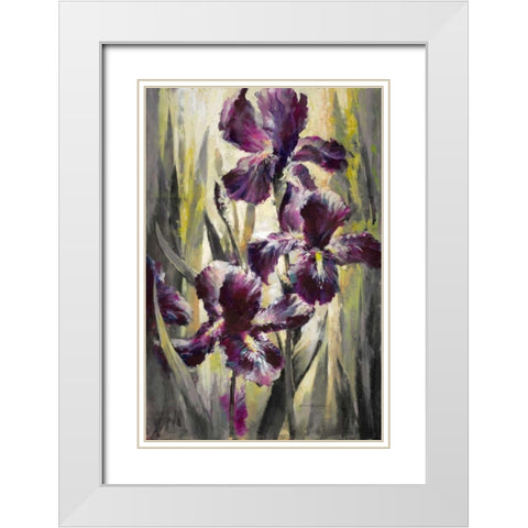 Ambient Iris 1 White Modern Wood Framed Art Print with Double Matting by Heighton, Brent