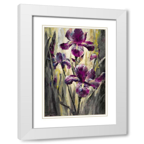 Ambient Iris 2 White Modern Wood Framed Art Print with Double Matting by Heighton, Brent