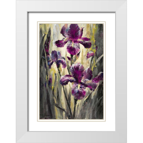 Ambient Iris 2 White Modern Wood Framed Art Print with Double Matting by Heighton, Brent